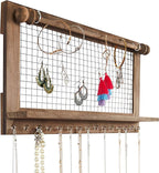 Rustic Jewelry Organizer with Bracelet Rod Wall Mounted - Image 7
