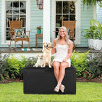 Devoko 100 Gallon Waterproof Large Resin Deck Box Outdoor Storage Box Indoor Lockable Storage Container with Cushion for Patio Furniture Garden Pool Cushions (Black) - Image 2
