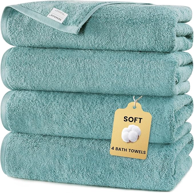 SEMAXE 4-Pack Luxury Bath Towels by SEMAXE
