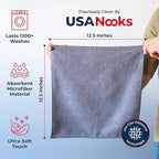 USANOOKS Microfiber Cleaning Cloth Grey - Image 2