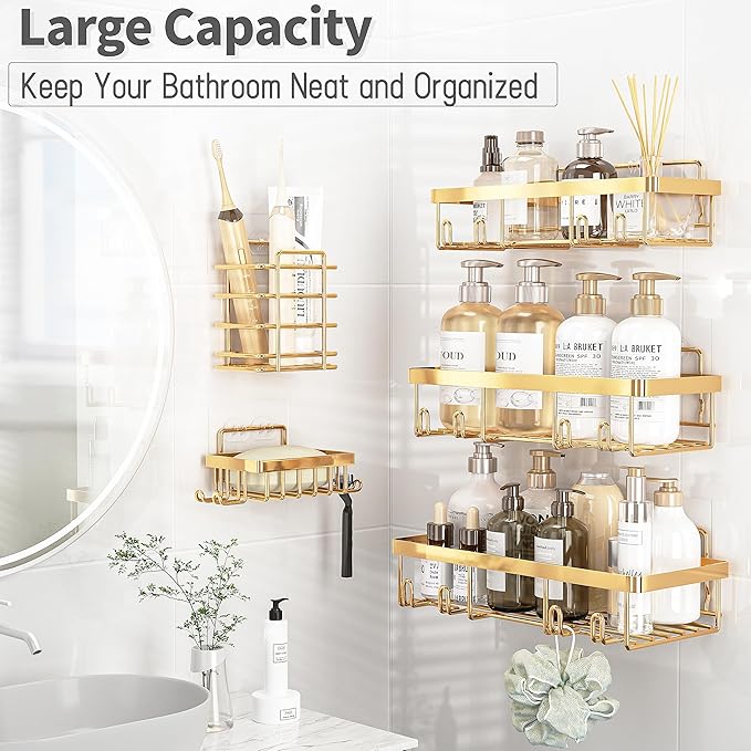 5 Pack Shower Caddy Organizer Rack Shelf - Image 3
