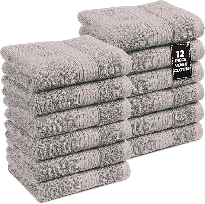 LANE LINEN Washcloths 12 Pack by LaneLinen