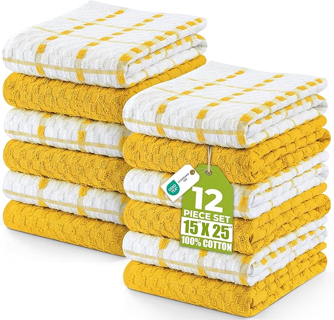 Utopia Towels - Kitchen Towels 12 Pack, 15 x 25 Inches, 100% Ring Spun Cotton by UTOPIATOWELS
