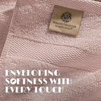 White Classic Wealuxe Pink Bath Towels 24x50 Inch, Cotton Towel Set - Image 3