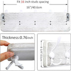 WEBI Coat Rack Wall Mounted, Wood Coat Hooks Wall Mount, Large Coat Hanger Wall - Image 2