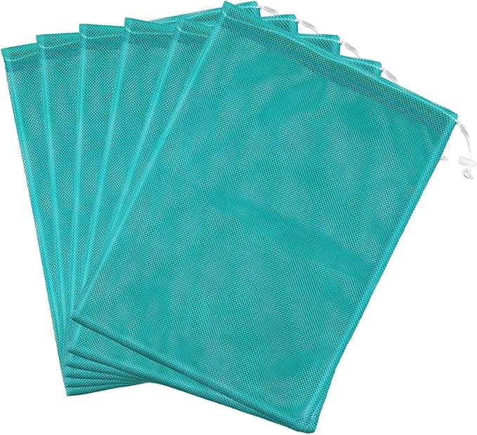 Frienda 6 Pieces Mesh Stuff Sack, 11 x 15 Inch Durable Nylon Drawstring Laundry by Frienda