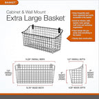 Spectrum Extra Large Wire Wall Mount Storage Basket Industrial Gray, Vintage - Image 3