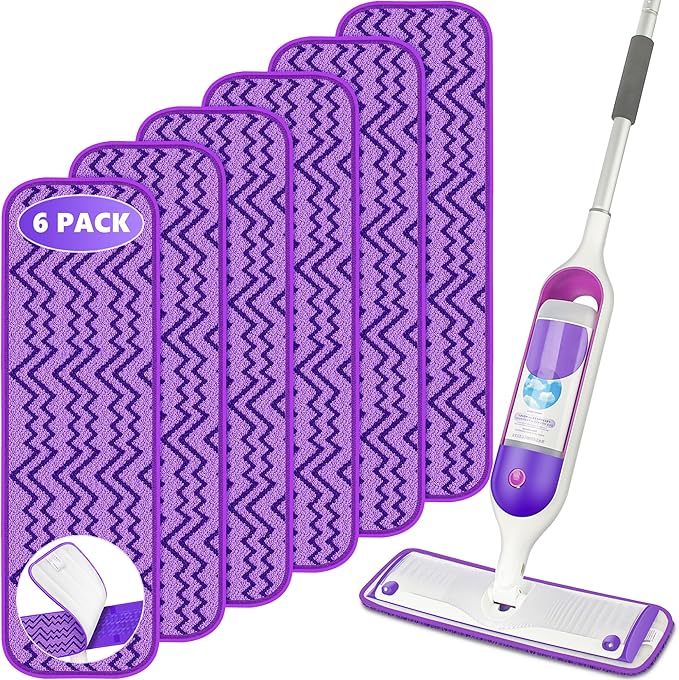 6 Pack Reusable Mop Pads Compatible by ENSPOWAY