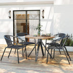 Amopatio Outdoor Dining Chairs Set of 4, Stackable Patio Chairs, Rattan Wicker Patio Chairs Set of 4, Bistro, Garden, Yard, Porch, Black - Image 2