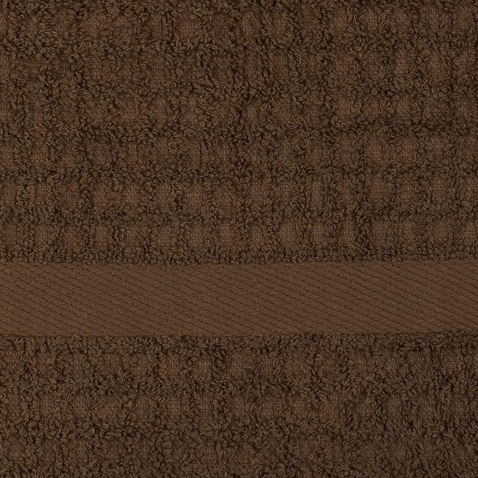 DII Basic Terry Collection Waffle Dishtowel Set, Solid Brown, 4 Piece - Image 3