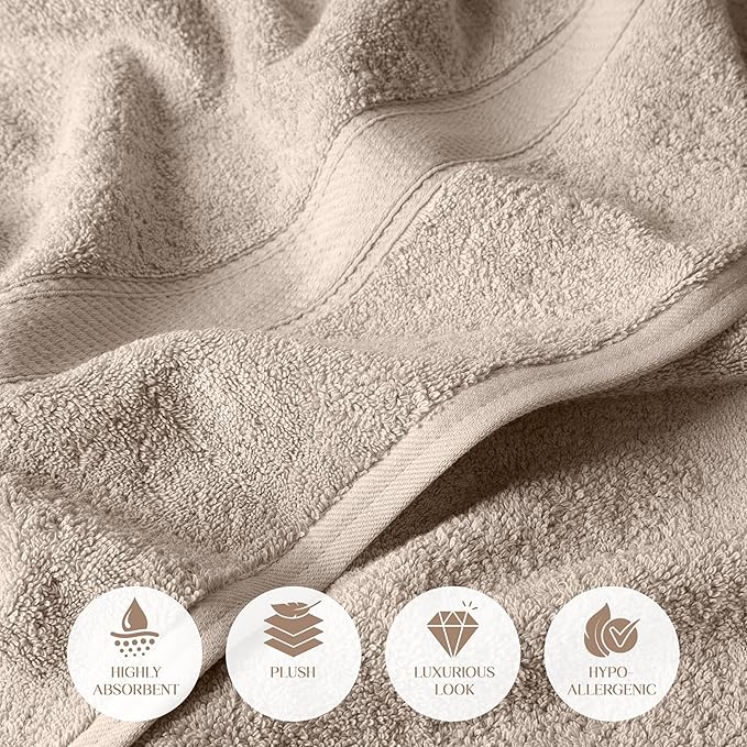 SUPERIOR Egyptian Cotton Pile 6 Piece Towel Set, Includes 2 Bath, 2 Hand - Image 6
