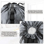 BeeGreen Gray Laundry Backpack w Adjustable Shoulder Straps & Drawstring - Image 3