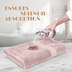 White Classic Wealuxe Pink Bath Towels 24x50 Inch, Cotton Towel Set - Image 5