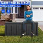 Outdoor Storage Box, Resin Deck Boxes Indoor and outdoor, Waterproof Storage Box Lockable Lid (Black,200 Gallon) - Image 5