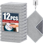 Navona 12 Pcs New Upgrade Steel Wire Dishcloth, Dry and Wet Dual-Use Steel Wire by Welcometobuy%EF%BC%81