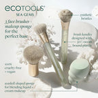 EcoTools Sea Gems Face Makeup Brush & Sponge 4 Piece Set, Eco-Friendly Makeup - Image 2