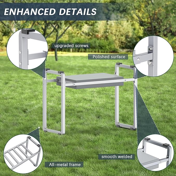 FLINTER Garden Kneeler and Seat, 10.2" Wider Heavy Duty Thick Gardening Bench for Kneeling and Seat - Multifunctional Kneeler Bench, Gardening Gifts for Women, Seniors Grandparents, Gray - Image 4