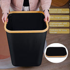 100L Laundry Hamper with Lid, Lagre Basket with Bamboo Handles, Foldable - Image 6