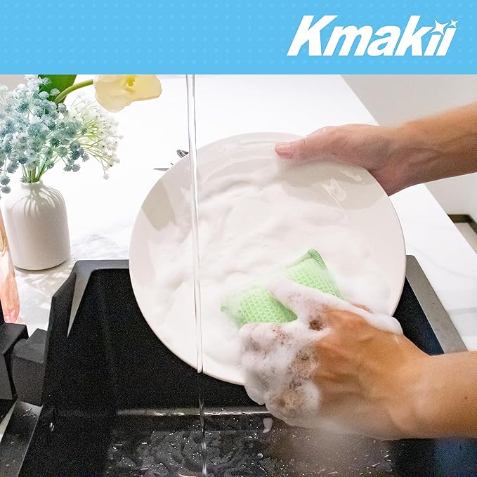 KMAKII Bamboo Kitchen Sponges Dish Sponge Super Absorbent Natural Dish Sponges - Image 7
