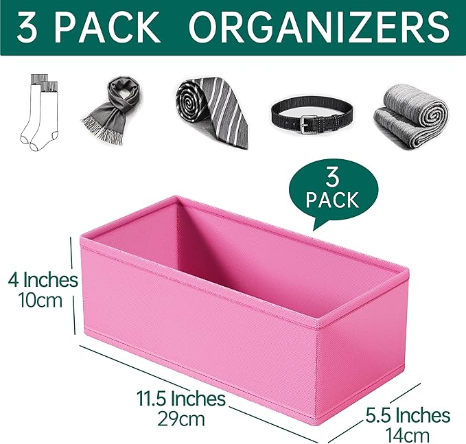 3 PACK Drawer Organizer Clothes，drawer Divider， Dresser Drawer Storage - Image 2