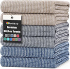 Homaxy Premium Kitchen Towels, Large Cotton Kitchen Hand Towels, Flat and Terry by Homaxy