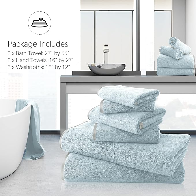 TENSTARS Microfiber Coral Velvet Luxury Silk Hemming Towel Set - Image 3