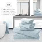 TENSTARS Microfiber Coral Velvet Luxury Silk Hemming Towel Set - Image 3