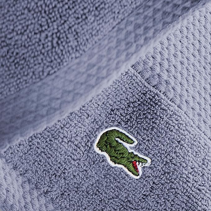 Lacoste Heritage 100% Supima Cotton Bath Towel, Light Denim, Premium Super Soft - Image 3