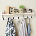 BAMEOS 35" L Wall Hooks with Shelf, Entryway Coat Hooks, Wood Wall Hanging Shelf by BAMEOS