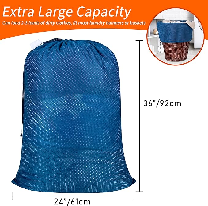 Polecasa Extra Heavy Duty Large Diamond Mesh Laundry Bags - Image 3