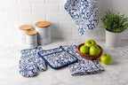 DII Cotton Dish Towel Set Damask Print, Nautical Blue - Image 4