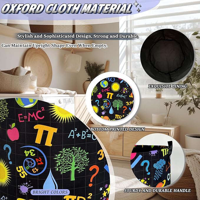 Funny Laundry Basket Oxford Cloth Foldable Geometry Pattern Laundry Hamper - Image 6