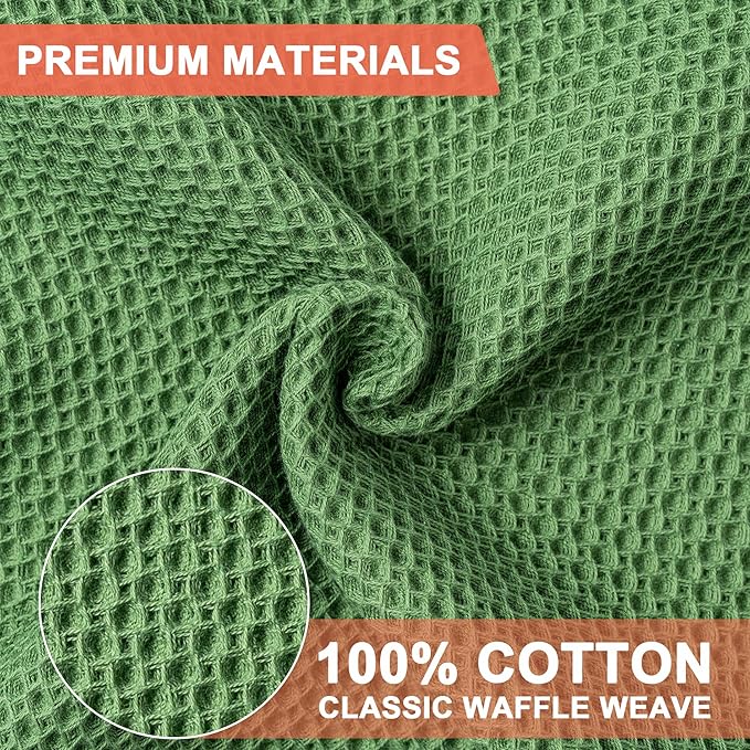 BOOMIBOO 6-Pack Kitchen Dish Cloths, 100% Cotton Waffle Weave, Ultra Soft - Image 3
