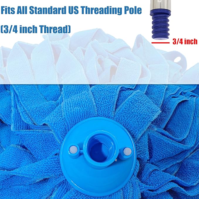 Microfiber Cloth String Mop Head Refill, Loop End Screw On Mop Head Compatible - Image 2