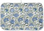 Blue Sage Green Floral Dish Drying Mats 18x24 Inch Sage Green Block Print by GOLIANDA
