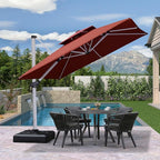 PURPLE LEAF 9ft Patio Umbrella Outdoor Square Umbrella Large Cantilever Umbrella Windproof Offset Heavy Duty Sun for Garden Deck Pool Patio, Brick Red - Image 2