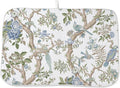 Blue Green Floral Bird Dish Drying Mats 18x24 Inch Blue Green Vintage Flowers by GOLIANDA