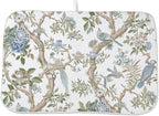 Blue Green Floral Bird Dish Drying Mats 18x24 Inch Blue Green Vintage Flowers by GOLIANDA