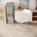 Flash Furniture Hercules Series Plastic Folding Chairs for Parties and Weddings, Stackable Commercial Event Seats with 650-lb. Static Weight Capacity, Set of 6, White - Image 2