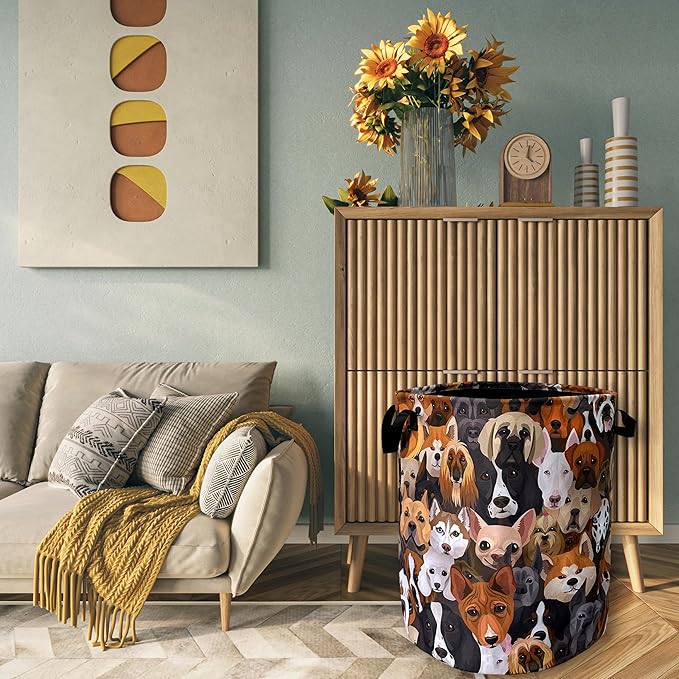 Cute Dogs Different Dog Laundry Basket Foldable - Image 7