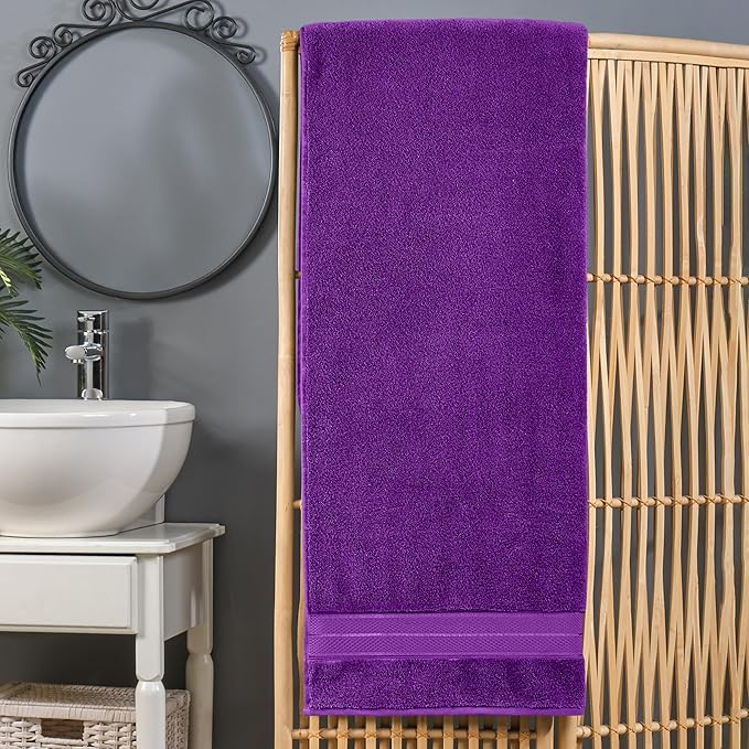 Elegant Comfort Three Line Popcorn Extra Large Luxury Bath Towel - Image 2