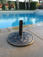 UBP18181-BR 18-Inch Cast Stone Umbrella Base, Made from Rust Free Composite Materials, Bronze Powder Coated Finish - Image 2