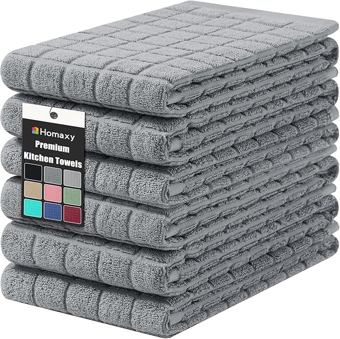 Homaxy Premium Cotton Kitchen Towels 16"x 28", Large Natural Ring Spun 390 GSM by Homaxy