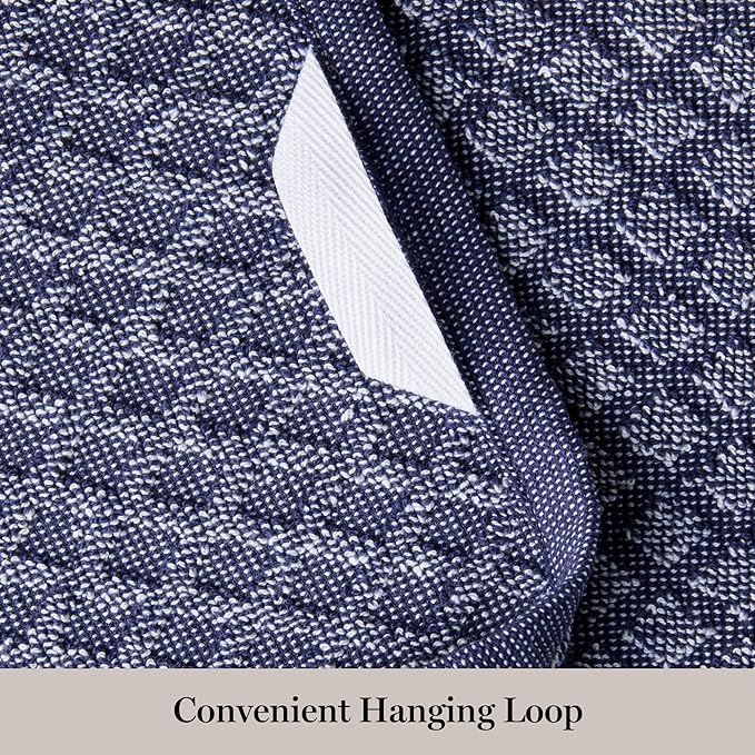 Martha Stewart Honeycomb Chambray Textured Kitchen Towel 4-Pack Set, 100% Cotton - Image 4