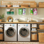 3 Pack Screw Mount Under The Wooden Shelf Laundry Room Organizer: Foldable Wire - Image 5