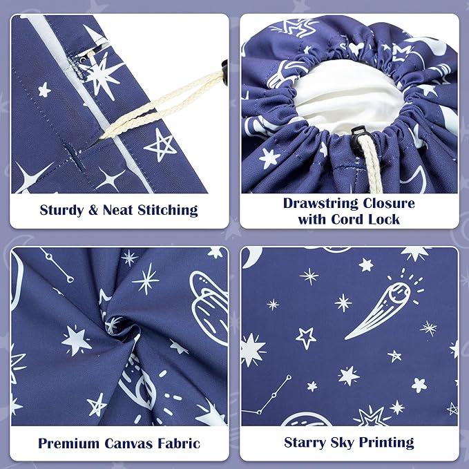 Canvas Laundry Bag with shoulder Strap 24"W x 29"H, Large Drawstring Dirty - Image 3