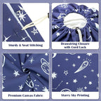 Canvas Laundry Bag with shoulder Strap 24"W x 29"H, Large Drawstring Dirty - Image 3
