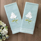 SKL Home Farm Hydrangea 100% Cotton 3D Embroidered 2pc Hand Towel Set, - Image 5