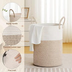 Tall Laundry Basket with Handles, 58L Portable Dirty Clothes Hamper, Boho - Image 3