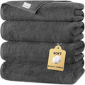 SEMAXE Grey Bath Towels Set of 4, 100% Cotton Luxury Bathroom Towels, and by SEMAXE